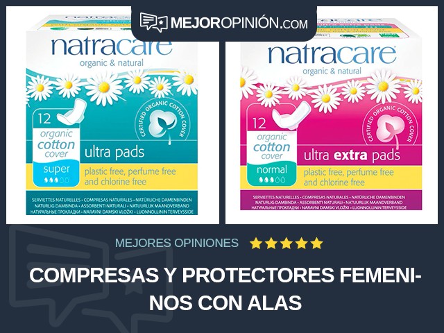 Compresas y protectores femeninos Con alas