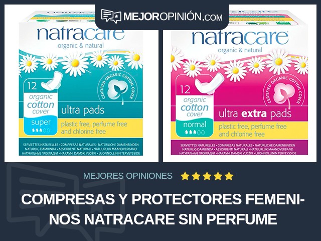 Compresas y protectores femeninos Natracare Sin perfume