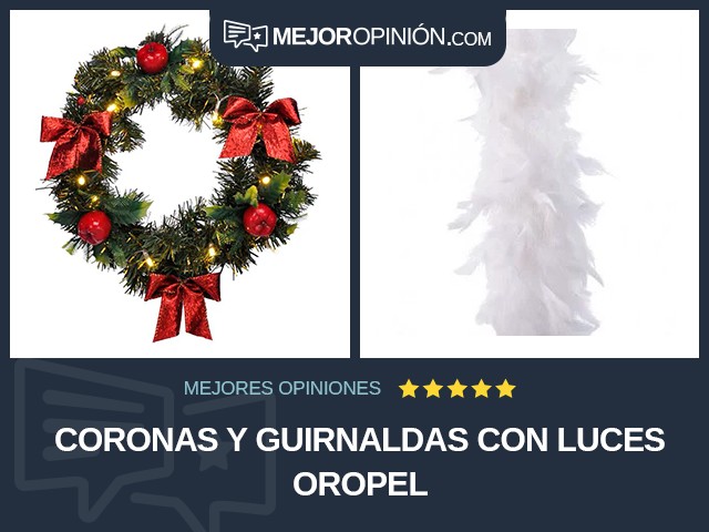 Coronas y guirnaldas Con luces Oropel