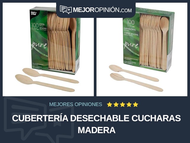 Cubertería desechable Cucharas Madera