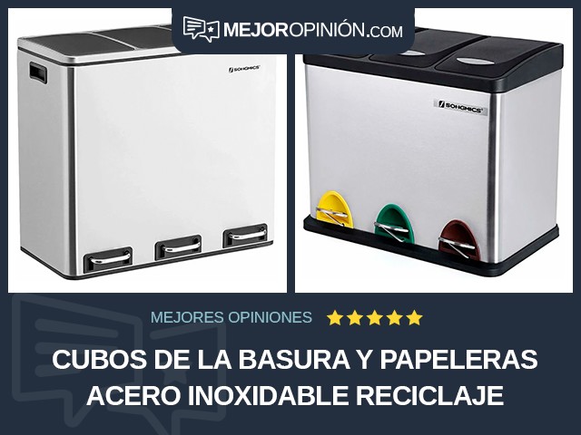 Cubos de la basura y papeleras Acero inoxidable Reciclaje