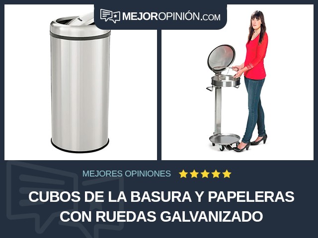 Cubos de la basura y papeleras Con ruedas Galvanizado