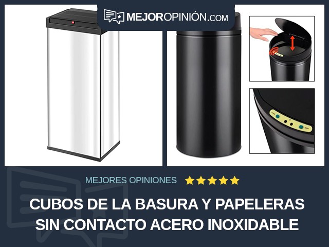 Cubos de la basura y papeleras Sin contacto Acero inoxidable