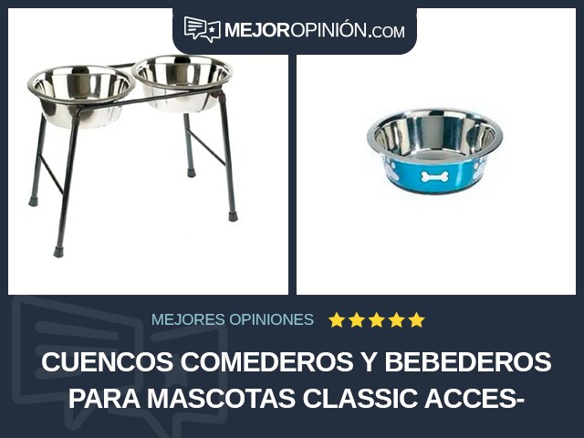 Cuencos comederos y bebederos para mascotas Classic Accessories De acero inoxidable