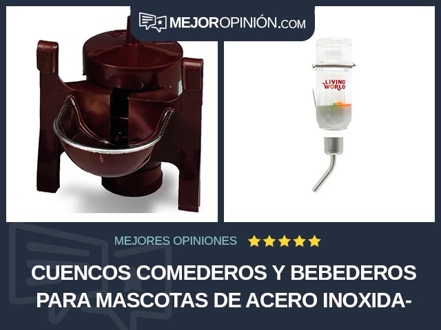 Cuencos comederos y bebederos para mascotas De acero inoxidable Animal pequeño