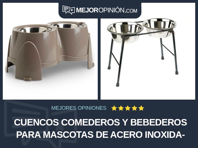 Cuencos comederos y bebederos para mascotas De acero inoxidable Cuenco