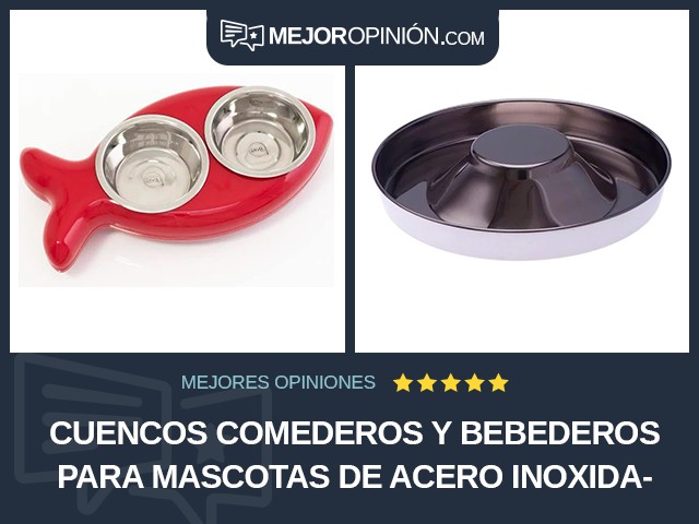 Cuencos comederos y bebederos para mascotas De acero inoxidable Gato