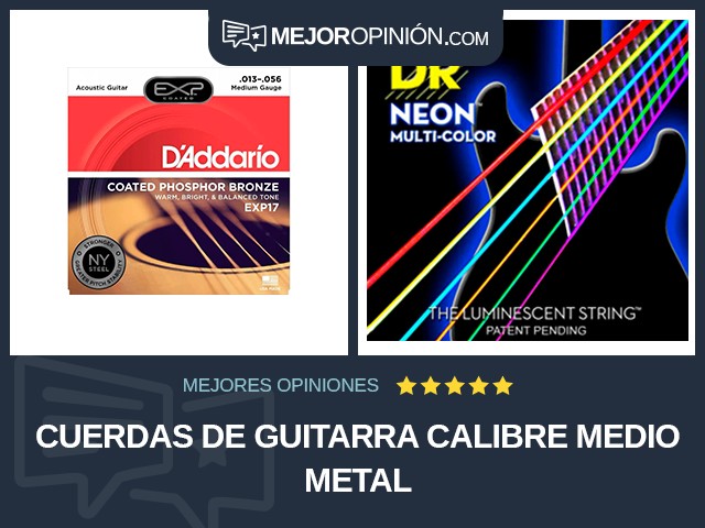 Cuerdas de guitarra Calibre medio Metal