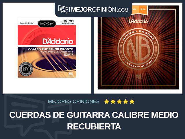 Cuerdas de guitarra Calibre medio Recubierta