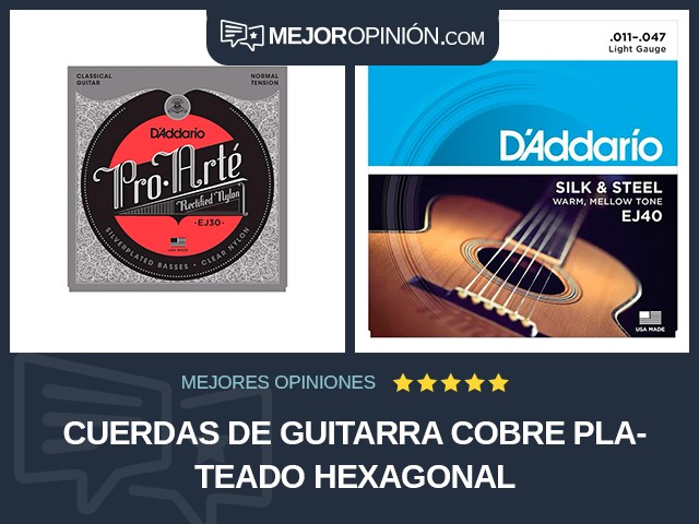 Cuerdas de guitarra Cobre plateado Hexagonal