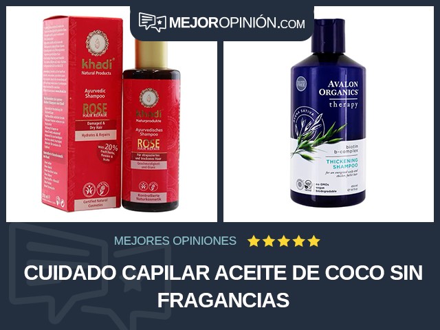 Cuidado capilar Aceite de coco Sin fragancias