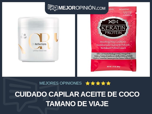 Cuidado capilar Aceite de coco Tamano de viaje