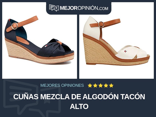 Cuñas Mezcla de algodón Tacón alto