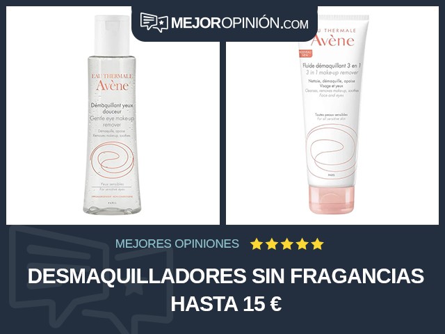 Desmaquilladores Sin fragancias Hasta 15 €