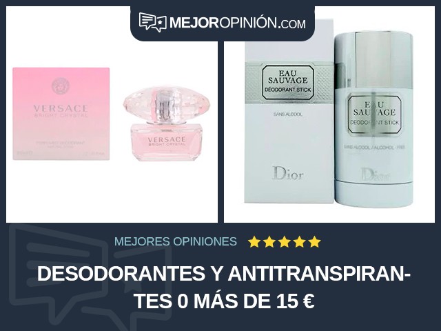 Desodorantes y antitranspirantes 0 Más de 15 €