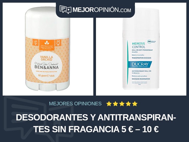 Desodorantes y antitranspirantes Sin fragancia 5 € – 10 €