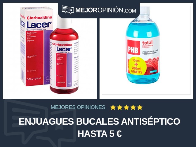 Enjuagues bucales Antiséptico Hasta 5 €