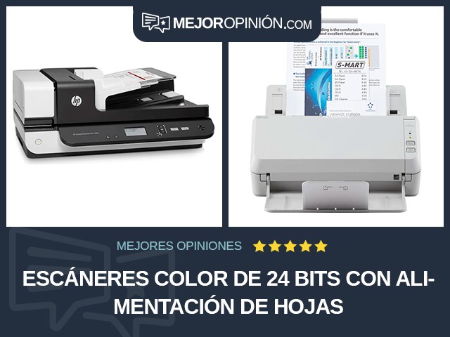 Escáneres Color de 24 bits Con alimentación de hojas