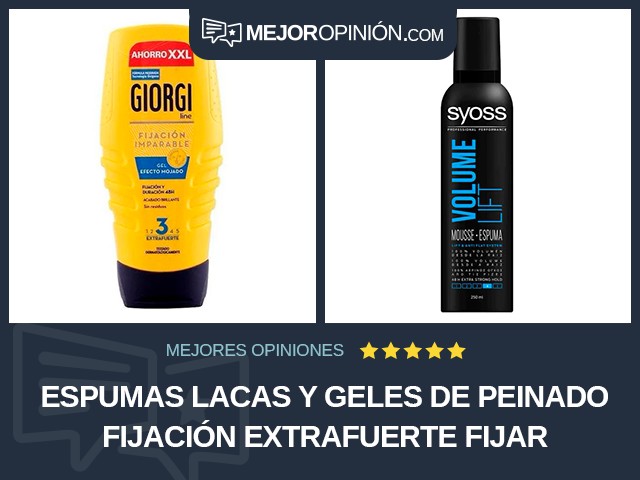 Espumas lacas y geles de peinado Fijación extrafuerte Fijar