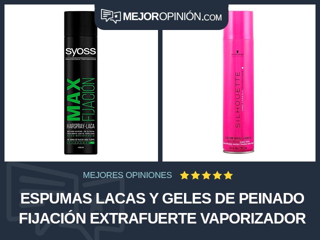 Espumas lacas y geles de peinado Fijación extrafuerte Vaporizador