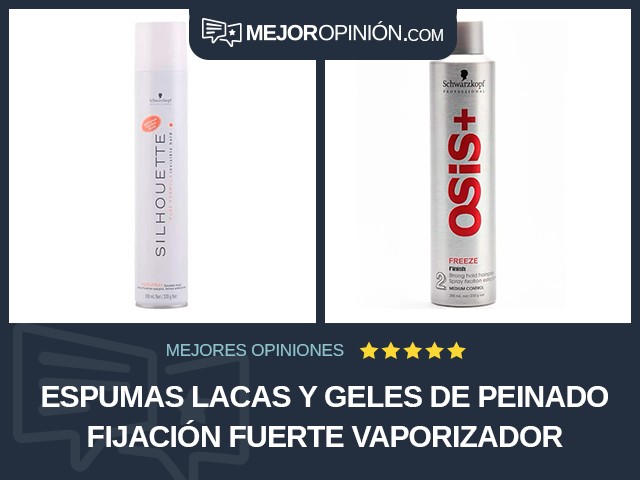 Espumas lacas y geles de peinado Fijación fuerte Vaporizador