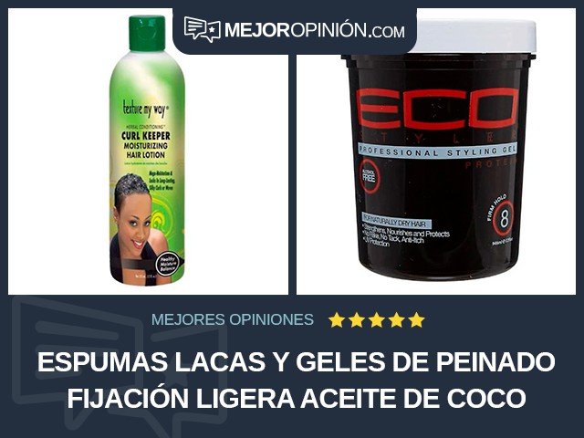 Espumas lacas y geles de peinado Fijación ligera Aceite de coco