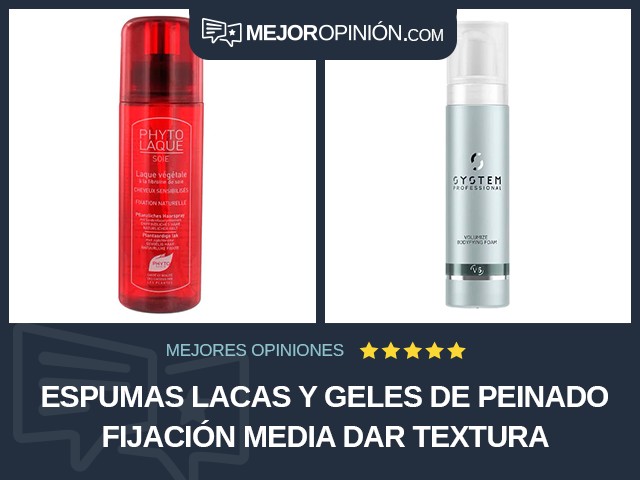 Espumas lacas y geles de peinado Fijación media Dar textura