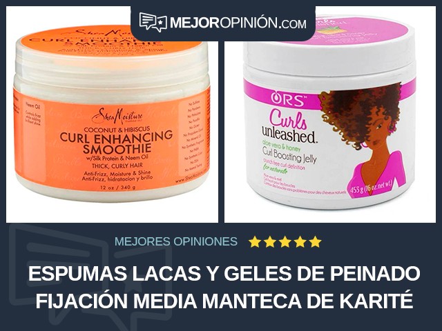 Espumas lacas y geles de peinado Fijación media Manteca de karité