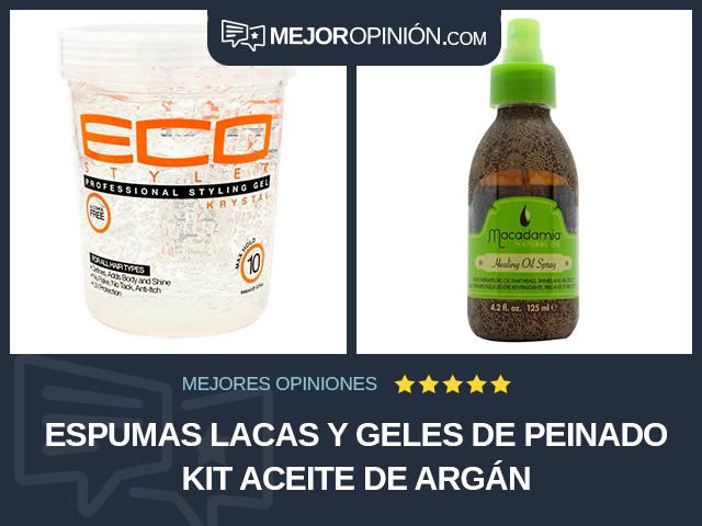 Espumas lacas y geles de peinado Kit Aceite de argán