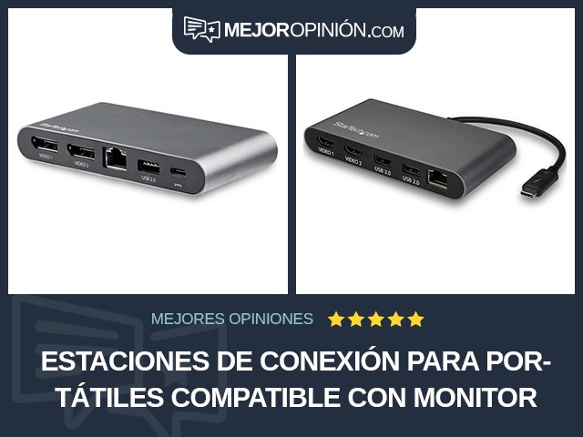 Estaciones de conexión para portátiles Compatible con monitor doble StarTech