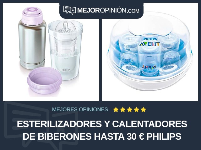 Esterilizadores y calentadores de biberones Hasta 30 € Philips