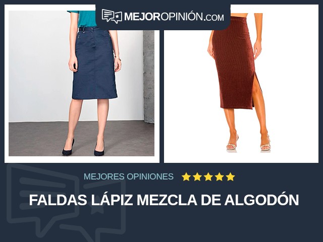 Faldas Lápiz Mezcla de algodón