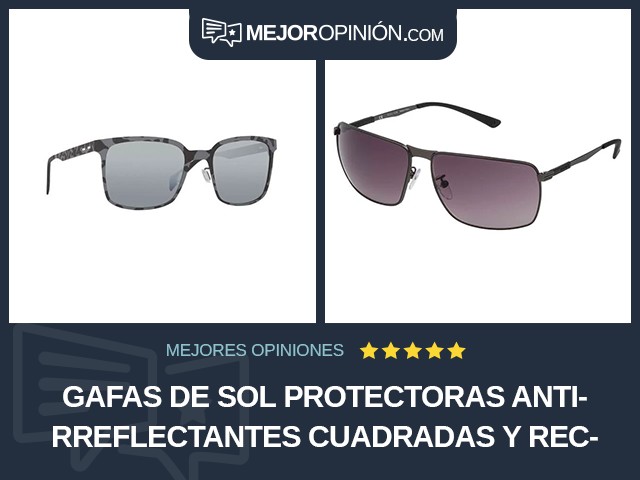 Gafas de sol protectoras Antirreflectantes Cuadradas y rectangulares