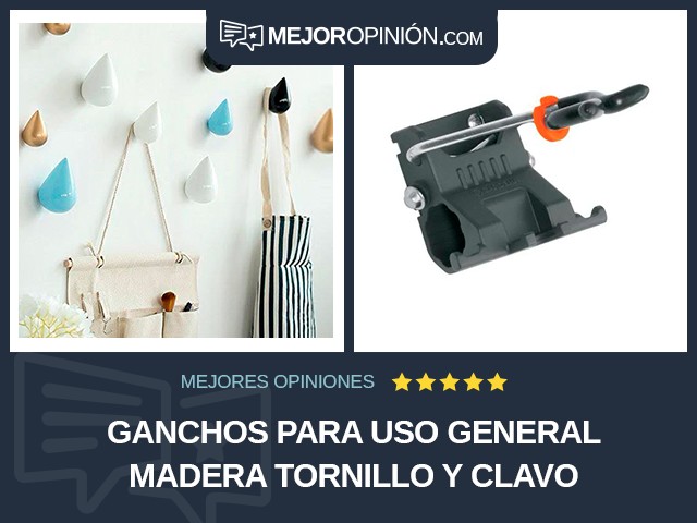 Ganchos para uso general Madera Tornillo y clavo