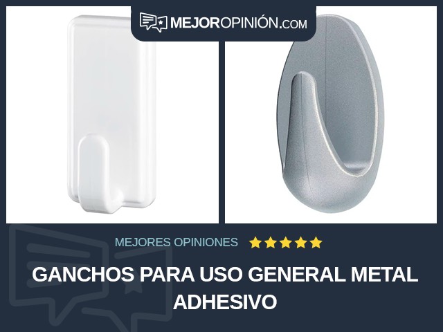 Ganchos para uso general Metal Adhesivo