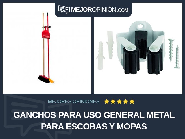 Ganchos para uso general Metal Para escobas y mopas