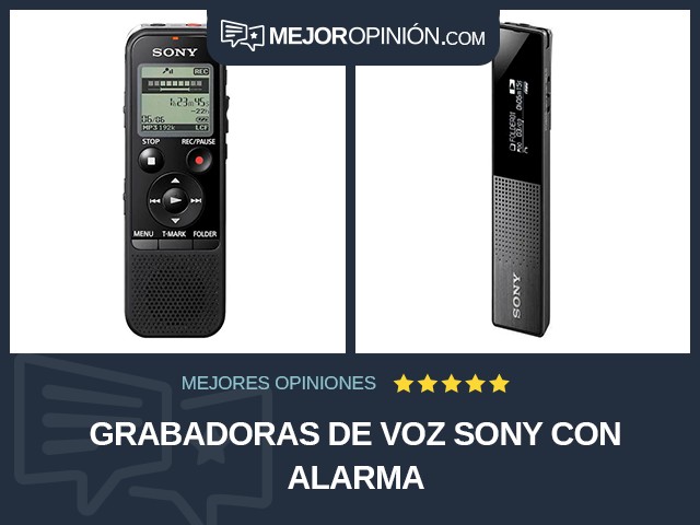 Grabadoras de voz Sony Con alarma