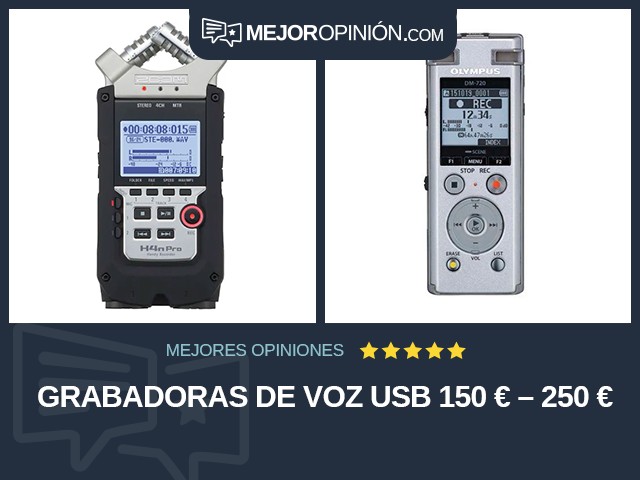 Grabadoras de voz USB 150 € – 250 €
