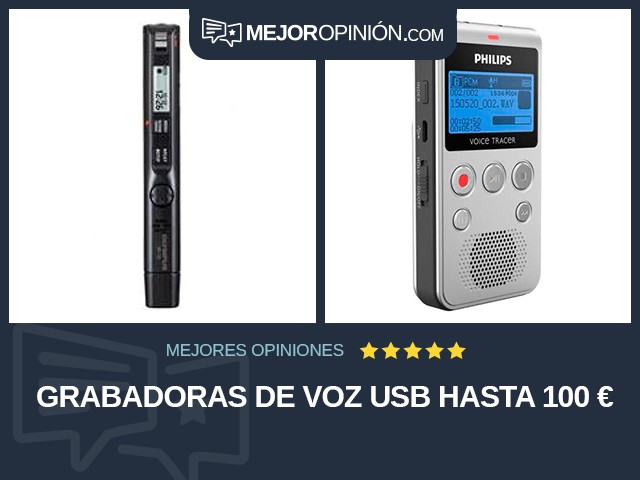 Grabadoras de voz USB Hasta 100 €