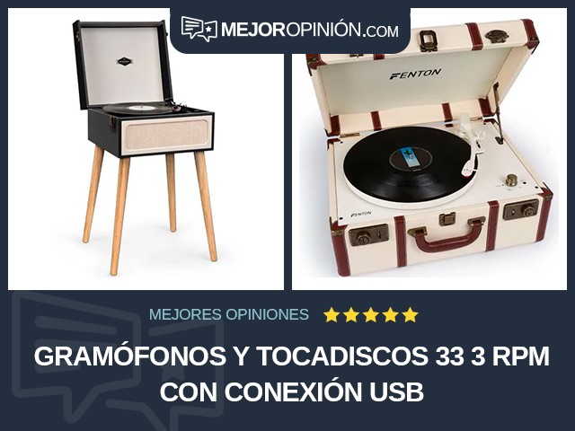 Gramófonos y tocadiscos 33 3 RPM Con conexión USB