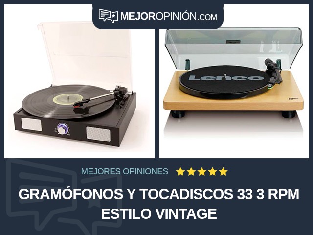 Gramófonos y tocadiscos 33 3 RPM Estilo vintage