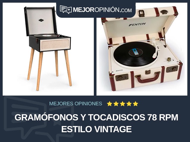 Gramófonos y tocadiscos 78 RPM Estilo vintage