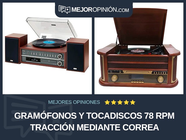 Gramófonos y tocadiscos 78 RPM Tracción mediante correa