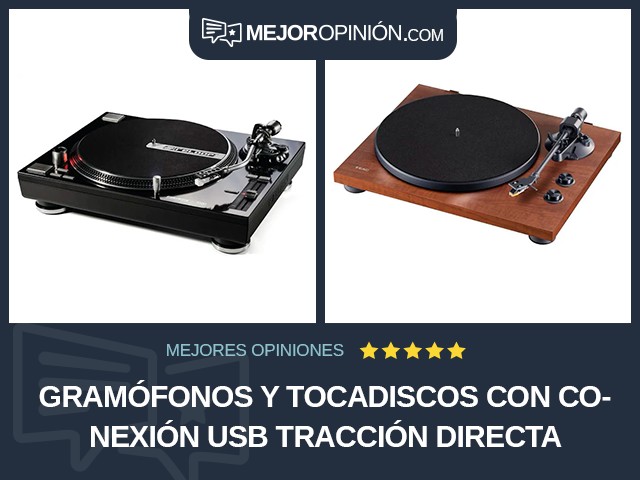 Gramófonos y tocadiscos Con conexión USB Tracción directa
