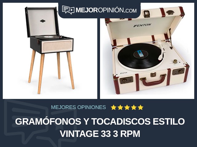 Gramófonos y tocadiscos Estilo vintage 33 3 RPM