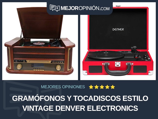 Gramófonos y tocadiscos Estilo vintage Denver Electronics