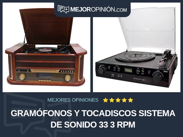Gramófonos y tocadiscos Sistema de sonido 33 3 RPM