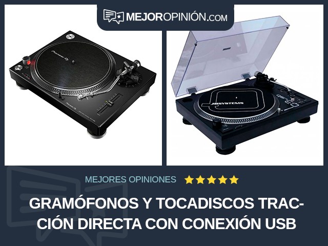 Gramófonos y tocadiscos Tracción directa Con conexión USB