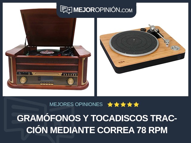 Gramófonos y tocadiscos Tracción mediante correa 78 RPM