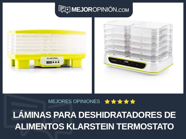 Láminas para deshidratadores de alimentos Klarstein Termostato ajustable